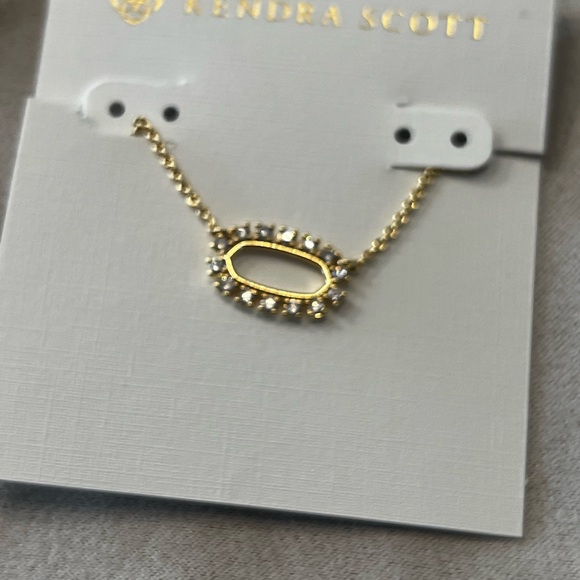 Kendra Scott Elisa Open Frame Gold Crystal Necklace - Picture 2 of 4